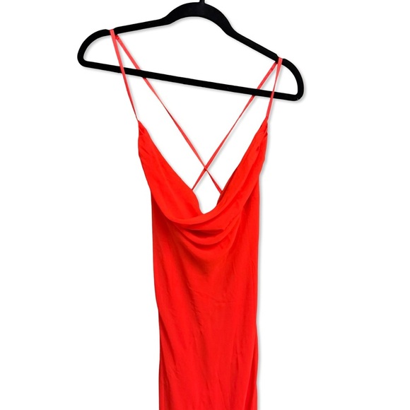 Michael Costello REVOLVE Chloe Gown Fiery Red lace back maxi dress NWT M - Picture 5 of 11